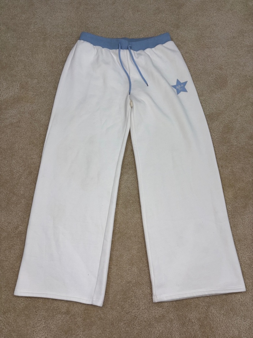 White Fox Wide Leg Sweatpants